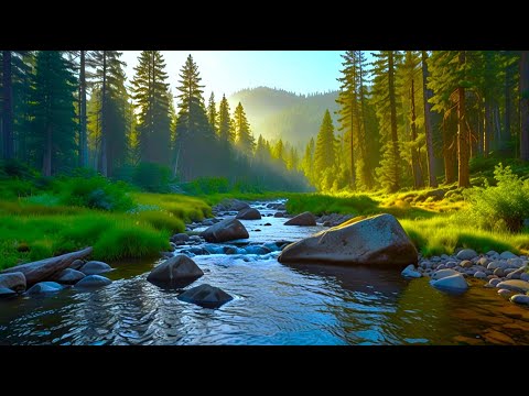 Relaxing River Sooting Sound gentle water sound white noise for deep sleep, water whistle