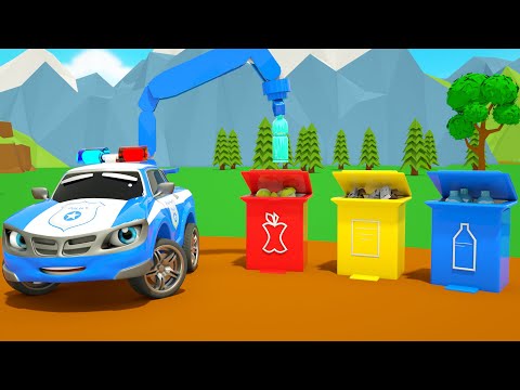 Baby Shark Song A Police Officer Picking up Trash - Baby Nursery Rhymes & Kids Songs