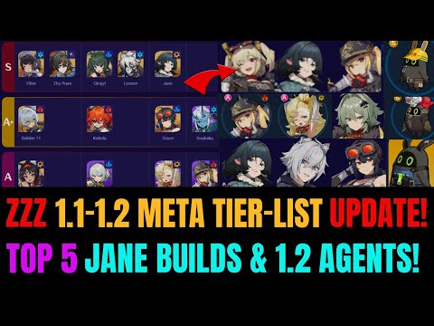 NEW ZZZ 1.1-1.2 Jane Meta Tier-Lists UPDATED! | TOP 5 Jane Builds & Pets!