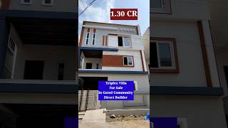 1.30 CR - Brand New 4BHK Triplex Villa For Sale in Hyderabad Gated Community : 7981735351