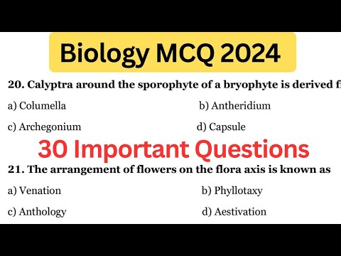 Biology MCQ 2024 | 30 Important Biology MCQ For Competitive Exams | NEET Biology 2024