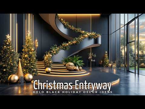 Elevate Your Christmas Entryway  Bold Black Holiday Decor Ideas