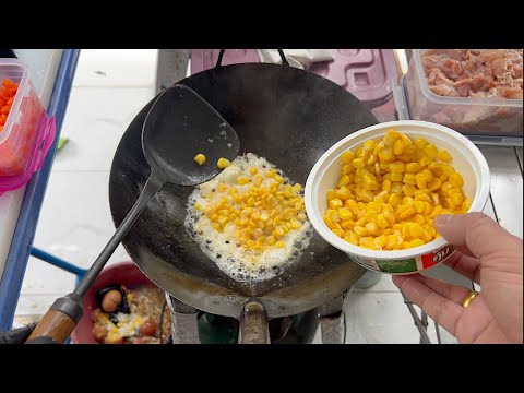 CORN FRIED RICE - STREET FOOD POV | QUICK & FLAVORFUL