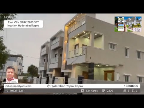 3BHK East Villa for Sale in Kapra Yapral Hyderabad - Prime Location - 1 Crore 35 Lakhs - Urgent Sale