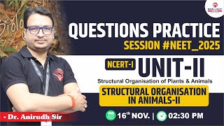 LIVE NEET 2025 | BIOLOGY QUESTION PRACTICE SESSION | STRUCTURAL ORGANISATION IN ANIMALS #neet_2025