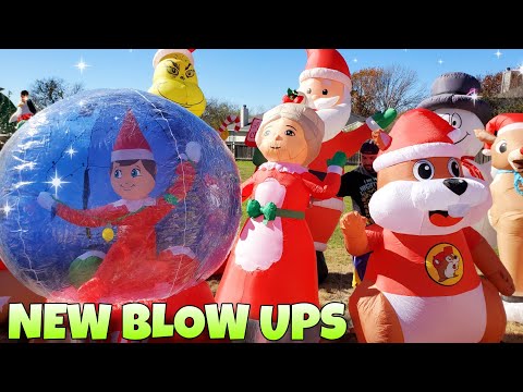 3 NEW Blow Ups Elf on Shelf Snowglobe & Buccees Christmas Inflatables