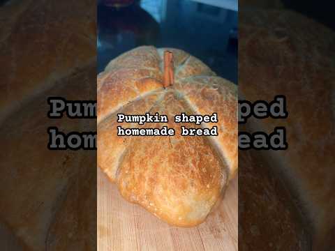 Pumpkin shaped homemade artisan bread #shorts #fall #baking