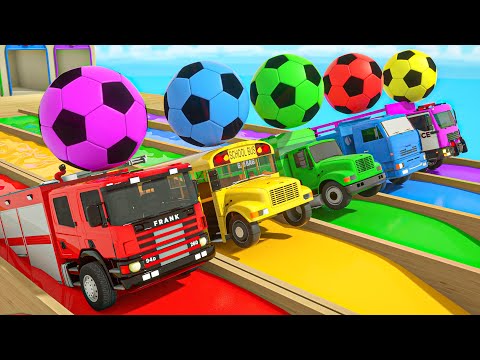 Finger Family Songs - Color the soccer balls and the school bus - Baby Nursery Rhymes & Kids Songs