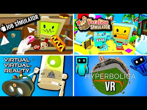 Quirky VR Robots Marathon | Job Sim | Vacation Sim | Virtual Virtual Reality | Hyperbolica VR