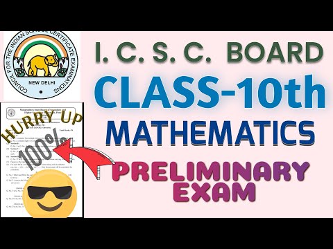 ICSE 10th Class Mathematics Pre board Preliminary Question Paper Vissanji Academy #azmineducation