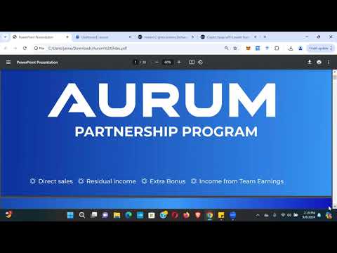 Aurum - This Just Launched!! Sustainable Platform That Allows You To Withdraw Your Capital Anytime!!