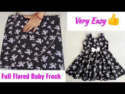 Full Flared Baby Frock Cutting and stitching