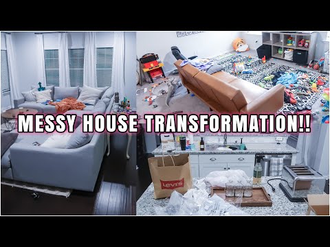 COMPLETE DISASTER CLEANING | MESSY HOUSE TRANSFORMATION | REAL LIFE MESS