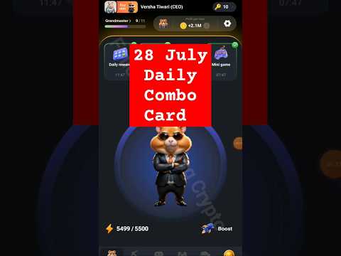 how to unlock 28 July daily combo card hamster Kombat | hamster Kombat daily combo cards