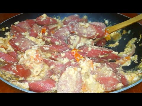 Sausage with Egg and Tomatoes,So Delicious!