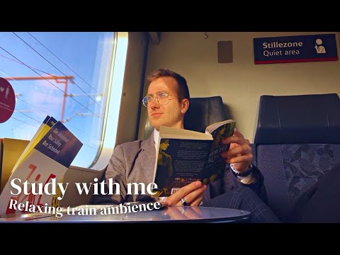 Can YOU STUDY on a TRAIN?🤔| Study with me | Relaxing Ambience + Pomodoro Timer 🍁