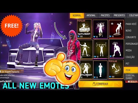 Free Fire New OB 35 Update All Emotes Review | Free Fire All Upcoming Emote | Legendary New Emotes