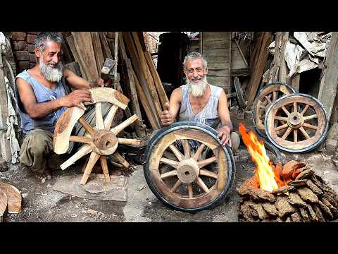 Traditional Old Master - How Making a Wooden Hand Cart Wheel with Many Years of Experience