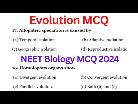 Evolution MCQ | Biology MCQ 2024 | NEET 2024 MCQ | Class 12 Biology MCQ