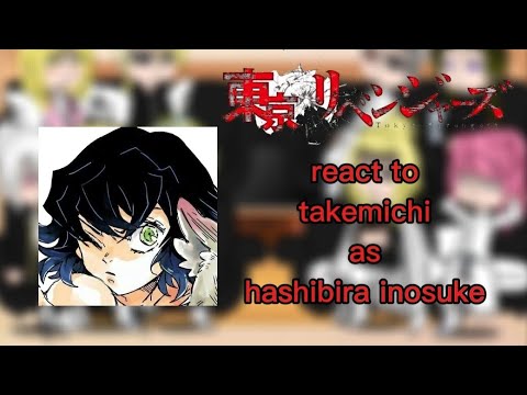 || Tokyo revengers || react to || takemichi as || hashibira inosuke || part 1/2 ||  spoiler ||`