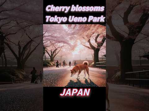 Cherry Blossom Viewing with a Shiba Inu in Ueno Park, Tokyo, Japan #shorts