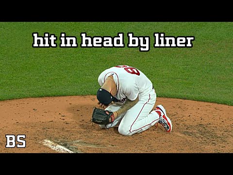 Hit in by liner in baseball / MLB