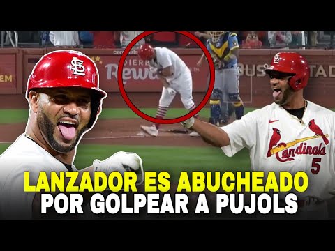 LANZADOR ABUCHEADO POR GOLPEAR A ALBERT PUJOLS, BREWERS VS CARDINALS - MLB BASEBALL SPORTS