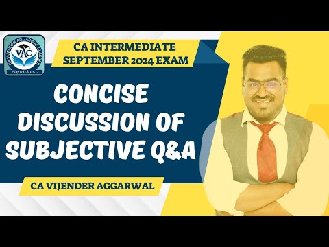 CA-Inter Taxation Sep 24 Exams |Subjective Q&A | CA Vijender Aggarwal (2 Times All India Topper)