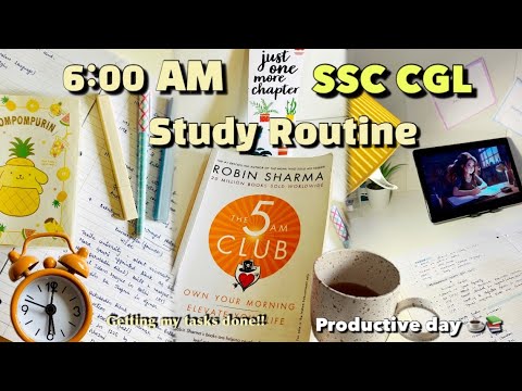 SSC CGL study vlog📚| 6:00 Am Routine #sscaspirants #productiveday #routinevlog #studyvlog #ssccgl