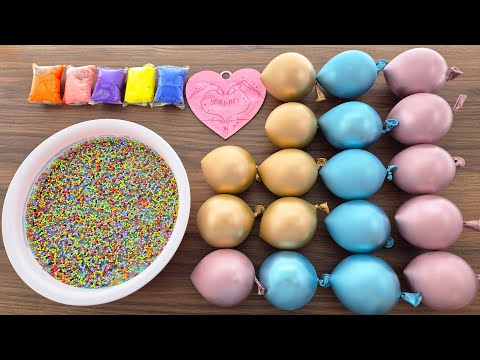 Adding Too Many Beads in Super Crunchy Slime - Satisfying Slime video