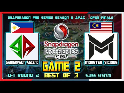 GAMERPACT ASCEND PH vs MONSTER VICIOUS MY - Game 2 | Snapdragon Pro Series Season 6 APAC Open Finals