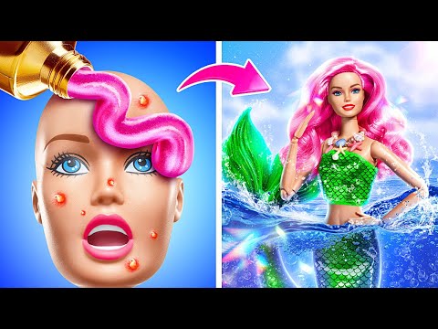 BARBIE TO MERMAID EXTREME MAKEOVER! Mind-Blowing Mermaid Makeover Ideas! 🧜‍♀️💖