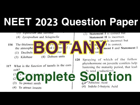 NEET 2023 Question Paper | Botany Portion Complete Solved | Part 01