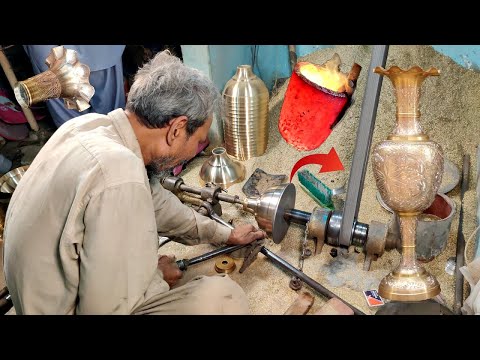 Watch Brass Flower Vase Sand Casting || How Brilliantly Brass Vessels Made