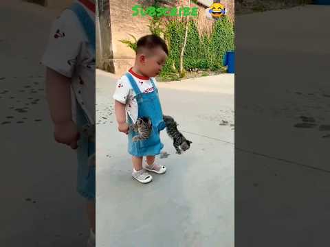 cutest funny video 🤣🤣.#funny #shorts #cat #viral #tiktok #funny_baby