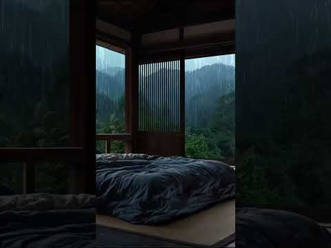 Japanese Bedroom Rain Ambience 🌧️🛏️ #relax #rainsounds #rain #relaxingambience  #cozyrainambience