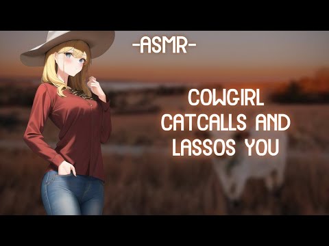 [ASMR] [ROLEPLAY] dom cowgirl catcalls and lassos you (binaural/F4A)