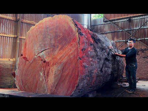 Wood Cutting Skills // Sharp Circular Saw Blade // Thousand Year Old Wood