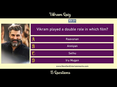 Vikram Quiz | Indian Cinema - Entertainment Quiz | 15 Interesting Questions | English