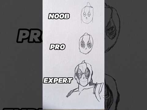 Deadpool drawing NOOB VS PRO VS EXPERT #shorts