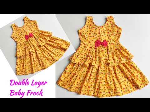 Double Layer Baby frock Cutting and Stitching Very Easy | Baby Frock cutting and stitching