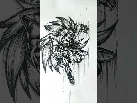 Speed Drawing Stick-man Raditz😳//#anime #drawing #shorts