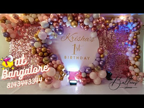 Glitter panels|1st birthday| ROSEGOLD theme balloons| Balloons Garland| Creative decorations| ITSBOY