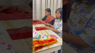 Navratri ritual: Wrapping gifts with Mum for Kanya pujan ❤️ #shorts #durga  #trending #shortsvideo