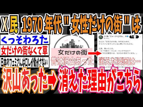 【女だけの街】X民「1970年代""女性だけの街""はたくさんあった。ほとんど消えたけど…」➡︎消えた理由はこちら【ゆっくり 時事ネタ ニュース】