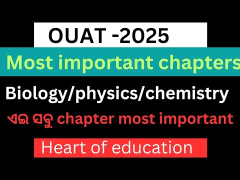 MOST IMPORTANT CHAPTERS FOR OUAT -2025 🔥 MOST WEIGHTAGE CHAPTERS ✅