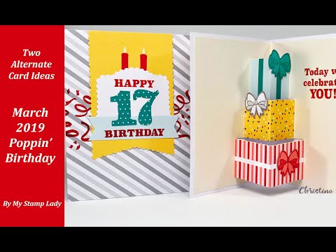 March 2019 Paper Pumpkin Poppin' Birthday Card Alternatives