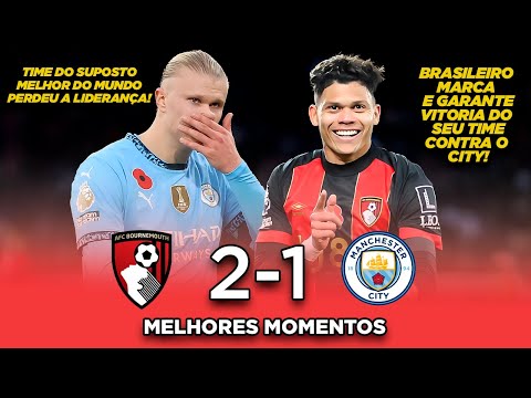 City PERDE a LIDERANÇA do Inglês - Bournemouth 2x1 Manchester City - Melhores Momentos