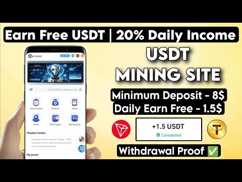 New Usdt Earning Site Usd Mining Site 2024 Best Investment Usdt Earning Website