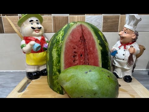 🍉🥭ASMR Peeling & Chopping mango & watermelon